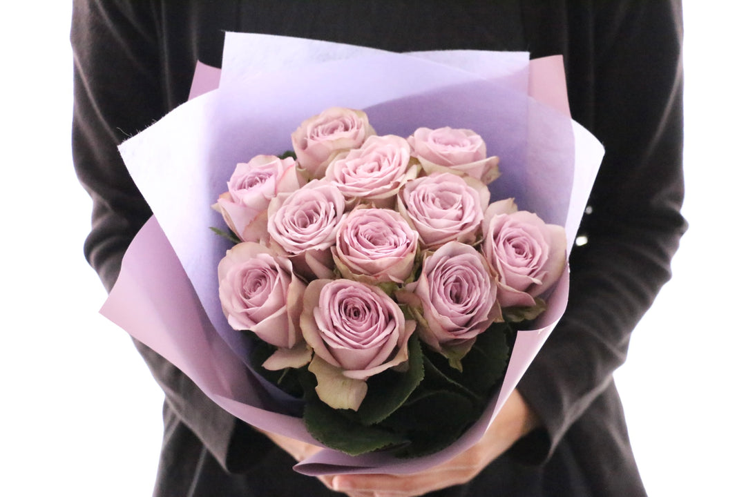 紫色のバラの花束（11本）-最愛