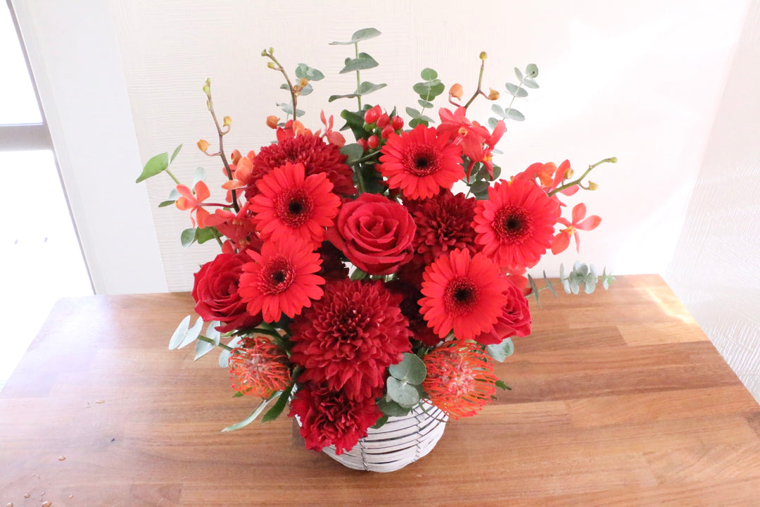 赤色のアレンジメント 12,000円