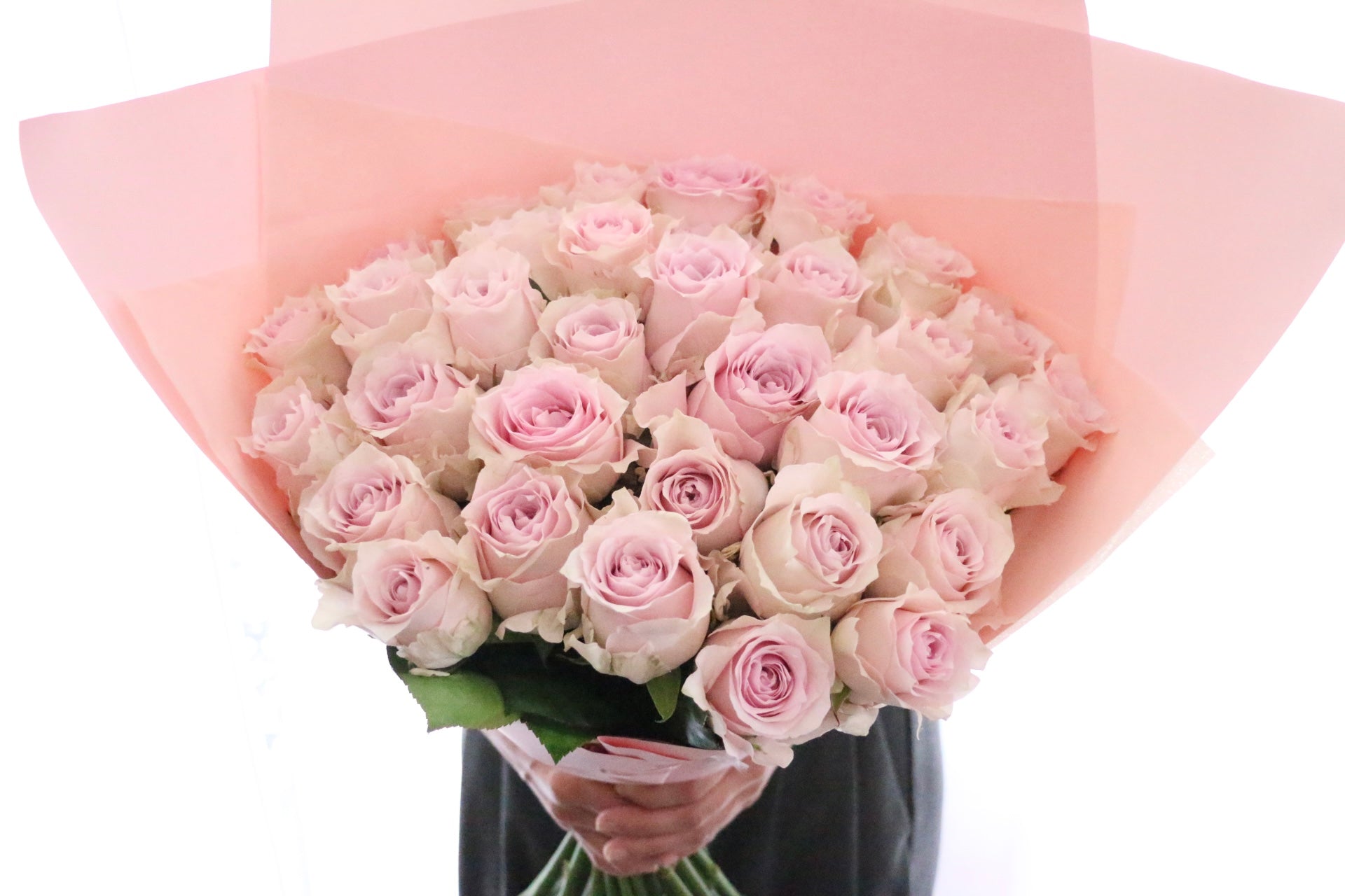 33本のピンク色のバラの花束-生まれ変わってもあなたを愛します – 花