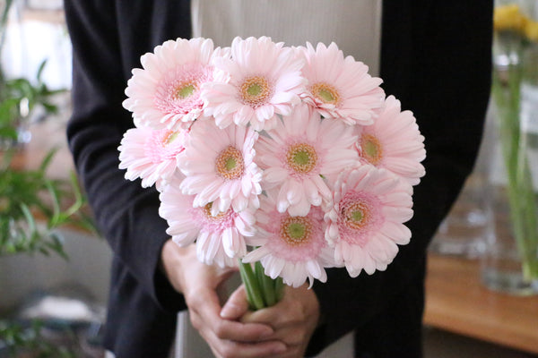 ピンク色のガーベラの花束（10本）