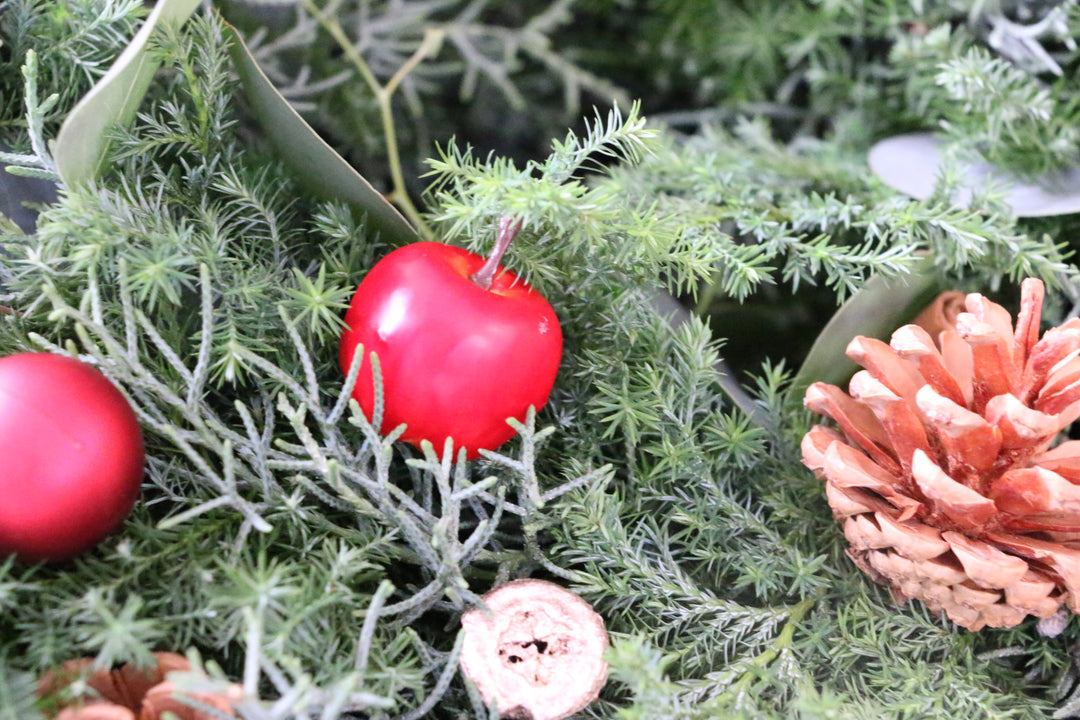 フレッシュクリスマスリース 生花  レッド Mサイズ