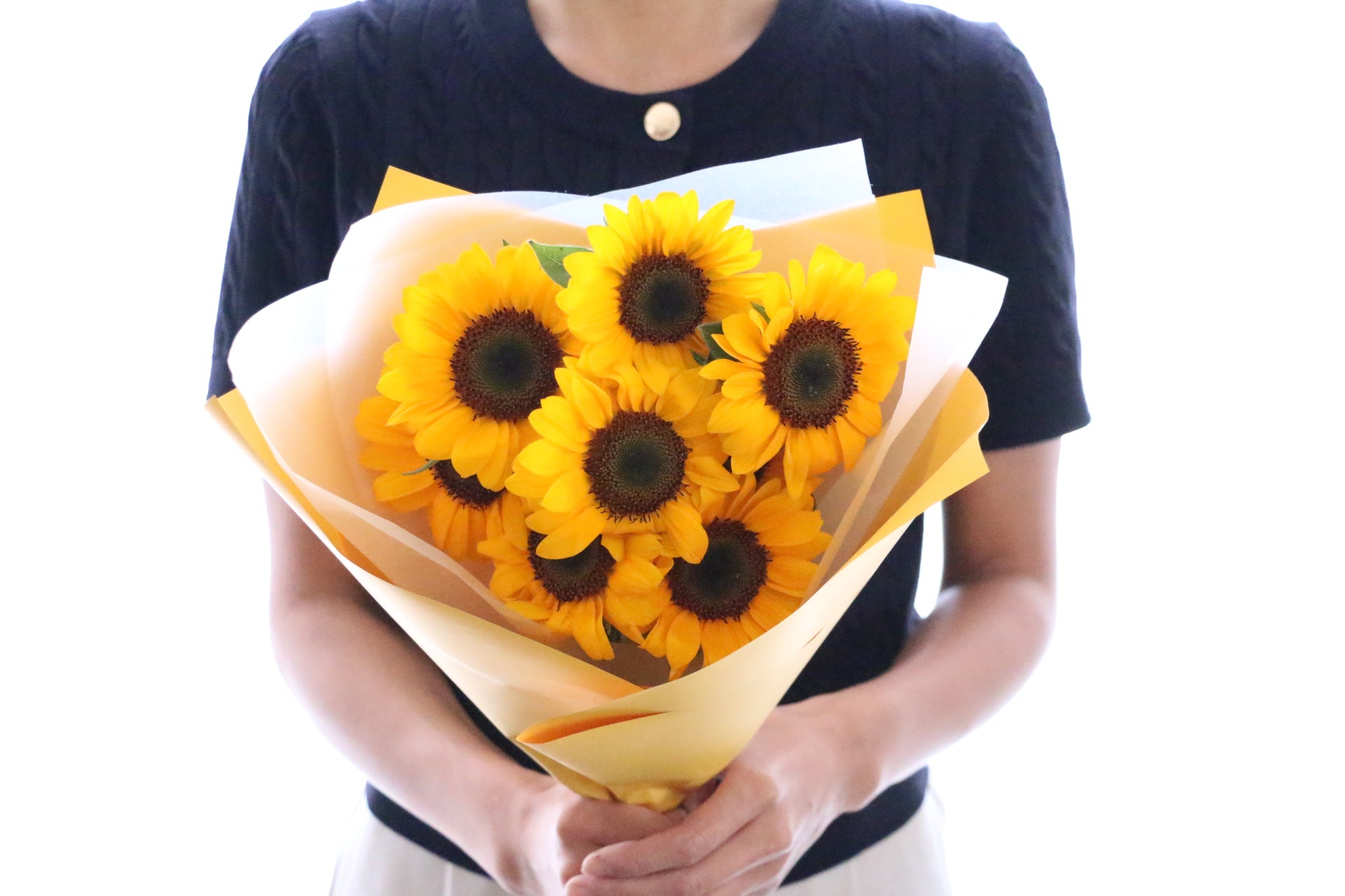 Bryan Lee 油彩画 ひまわりの花束 ひまわりの花束（8本）-あなたの思いやりに感謝します – 花・花束の