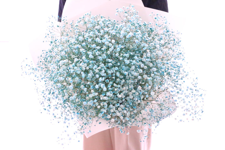 水色のカスミソウ（かすみ草）の花束 10,000円