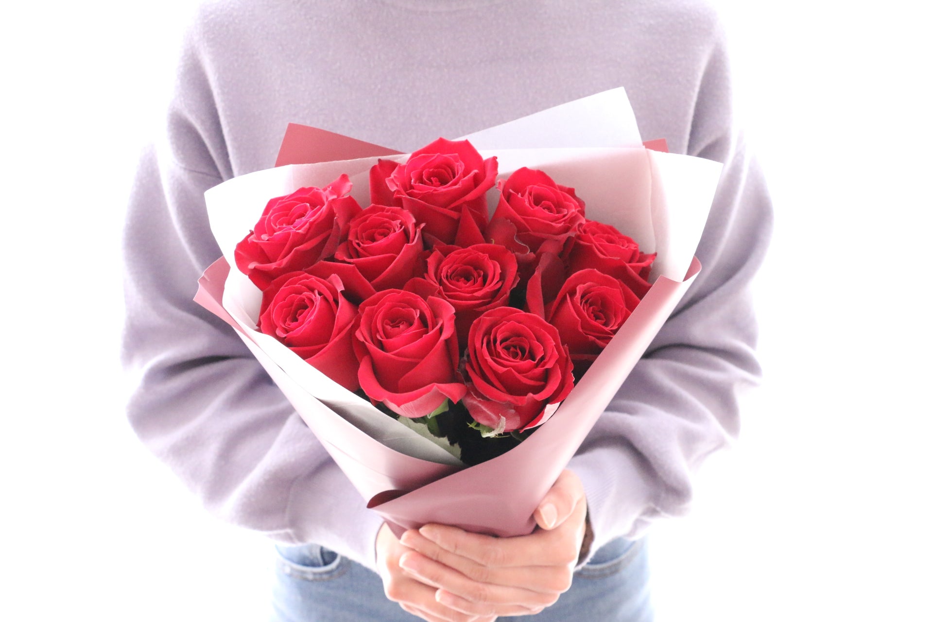 10本の赤いバラの花束-あなたは完璧な人です – 花・花束の通販サイト