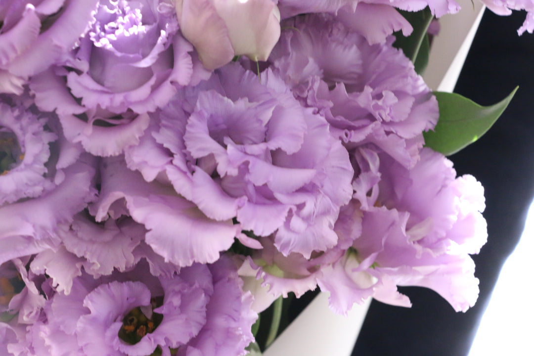 紫色のトルコキキョウの花束（8本）