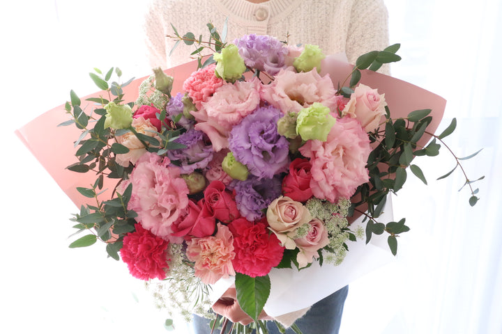 紫・ピンクの花束 15,000円