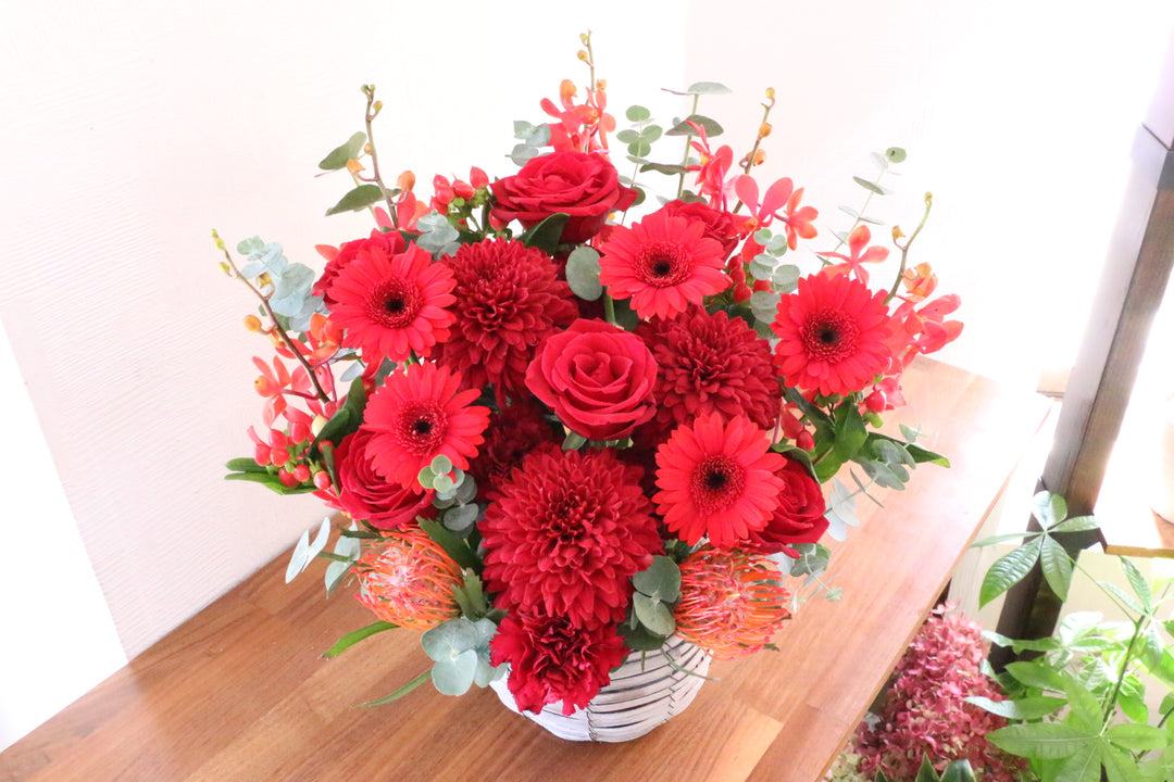 赤色のアレンジメント 15,000円