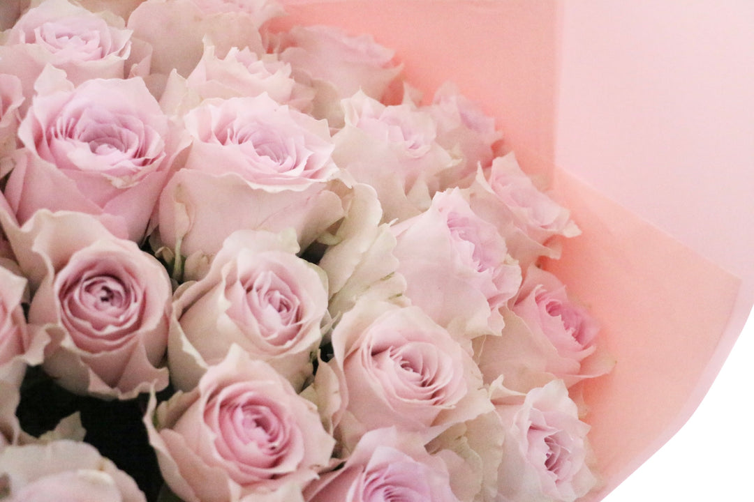40本のピンク色のバラの花束-あなたに真実の愛を誓います