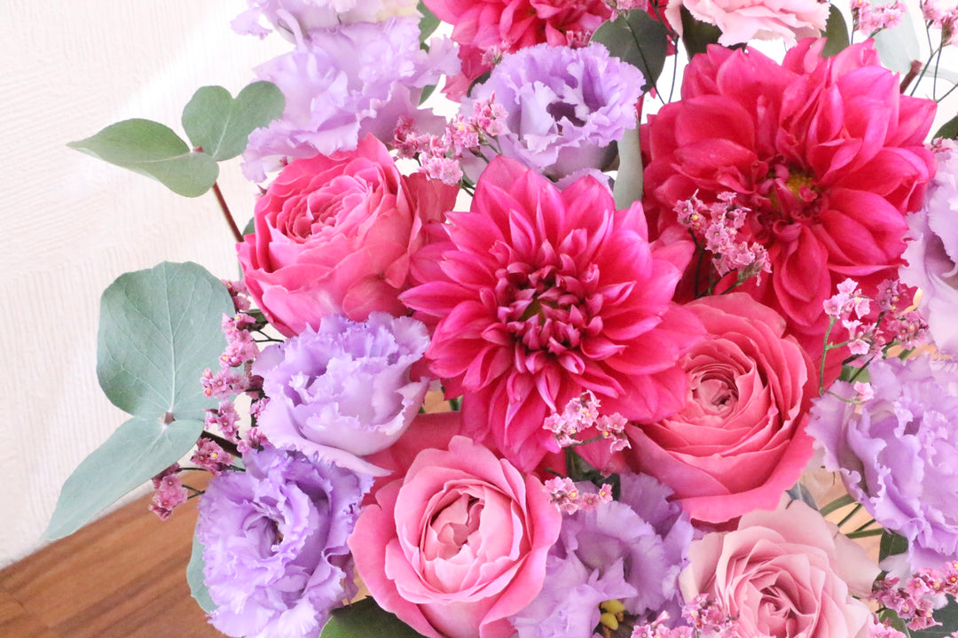 紫・ピンクのアレンジメント 10,000円