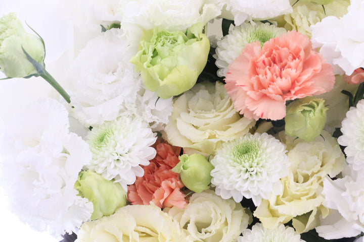 【供花】白色・黄色・オレンジ色のお供え花束 10,000円