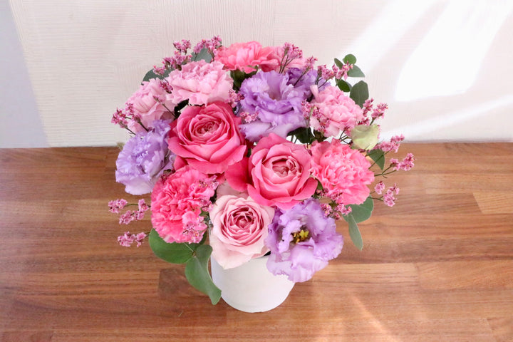 紫・ピンクのアレンジメント 7,000円