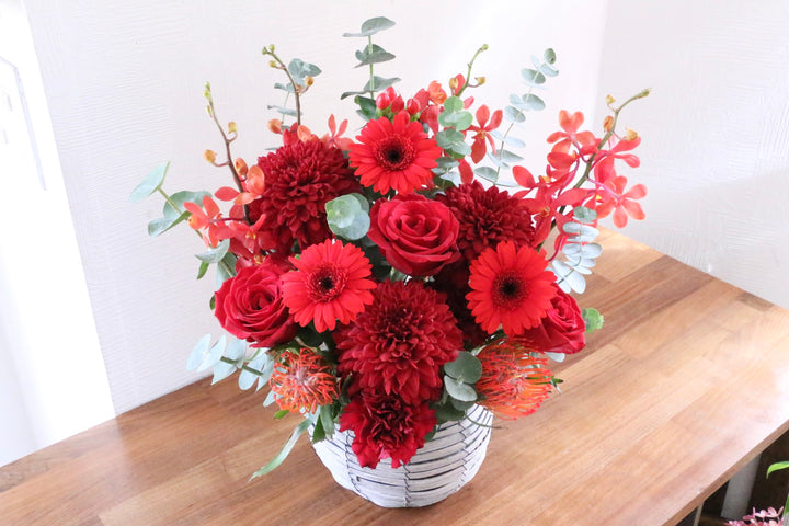 赤色のアレンジメント 10,000円