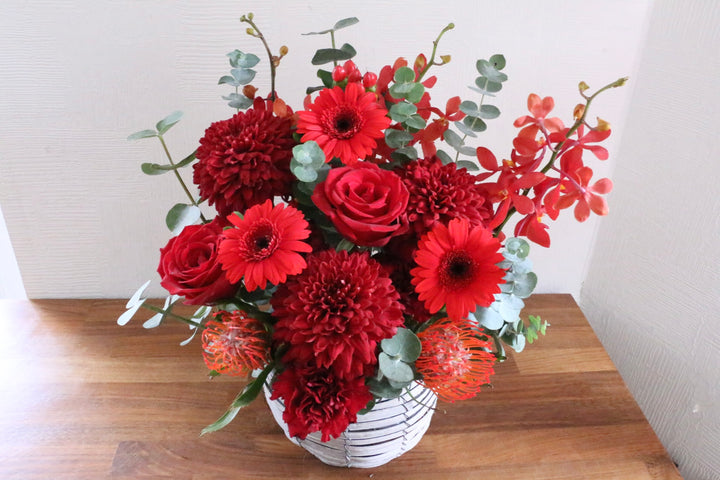 赤色のアレンジメント 9,000円