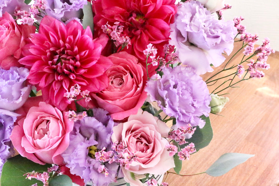 紫・ピンクのアレンジメント 10,000円