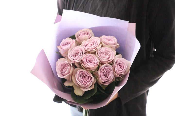紫色のバラの花束（11本）-最愛