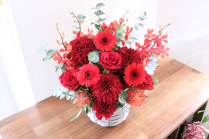 赤色のアレンジメント 10,000円