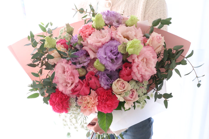 紫・ピンクの花束 15,000円