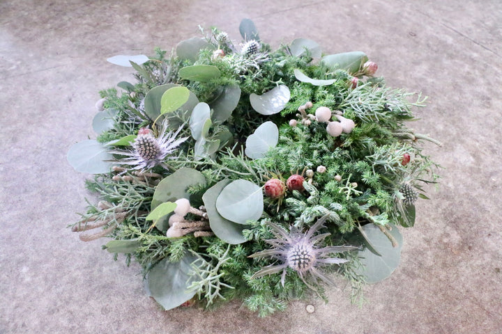 フレッシュクリスマスリース 生花 グリーン Mサイズ