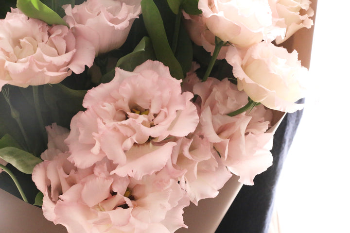 ピンク色のトルコキキョウの花束（8本）