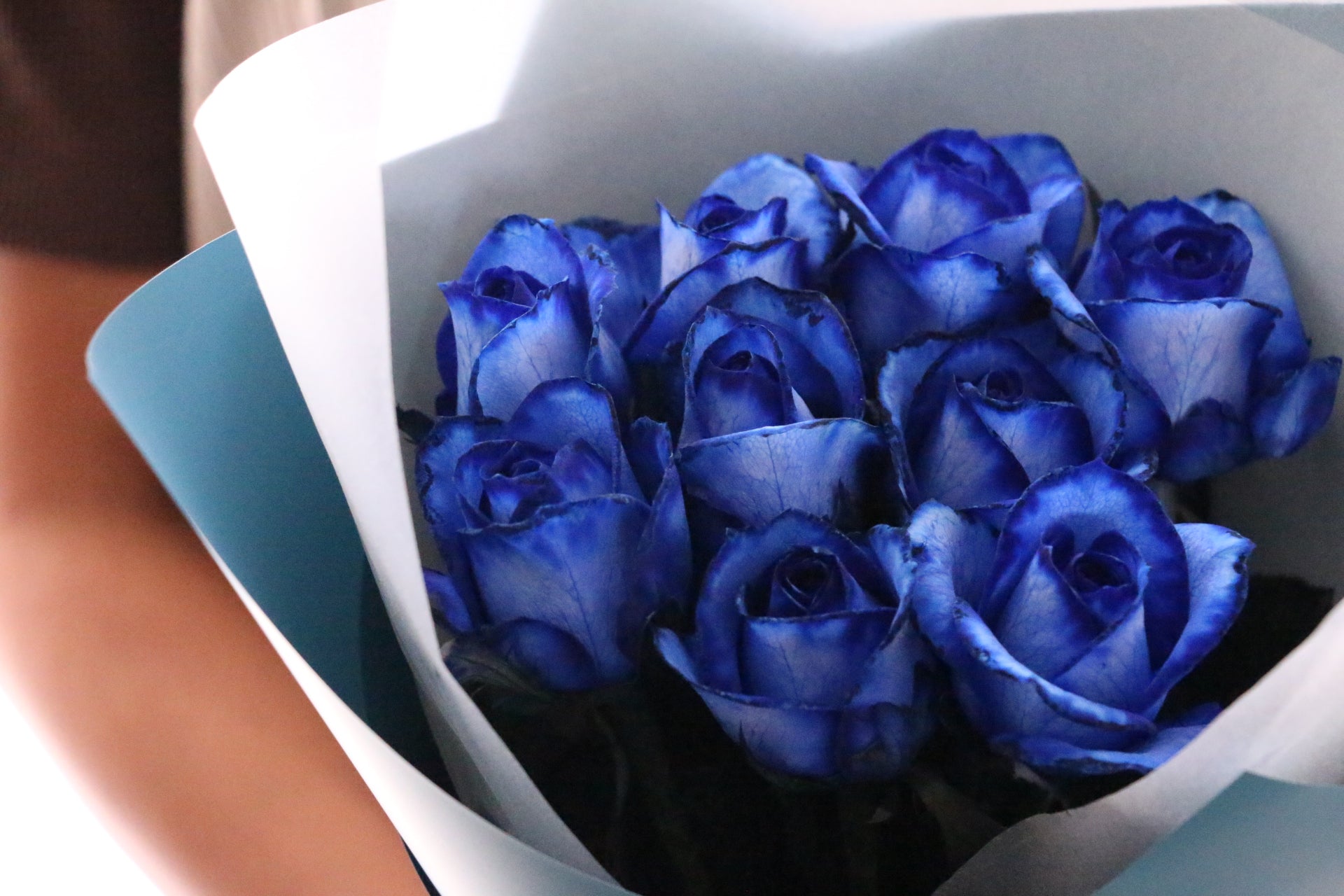 国産】9本の青いバラの花束-いつまでも一緒にいてください – 花・花束
