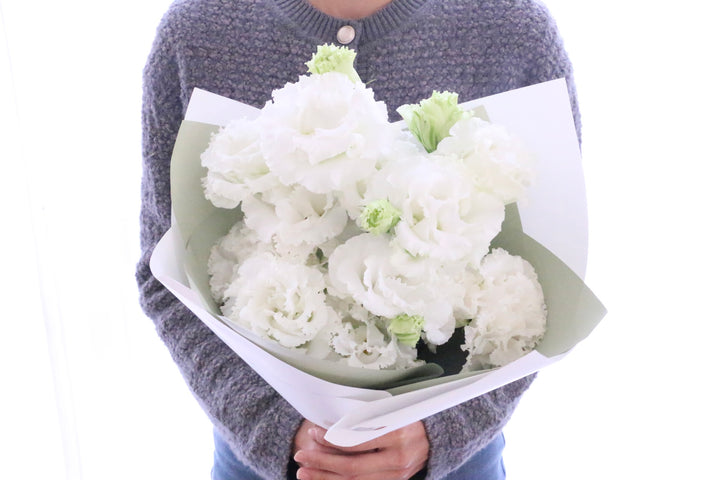 白いトルコキキョウの花束（5本）