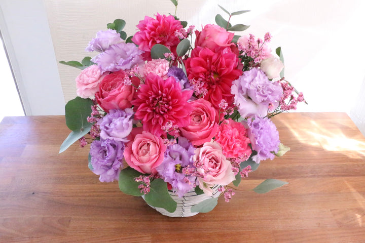 紫・ピンクのアレンジメント 12,000円