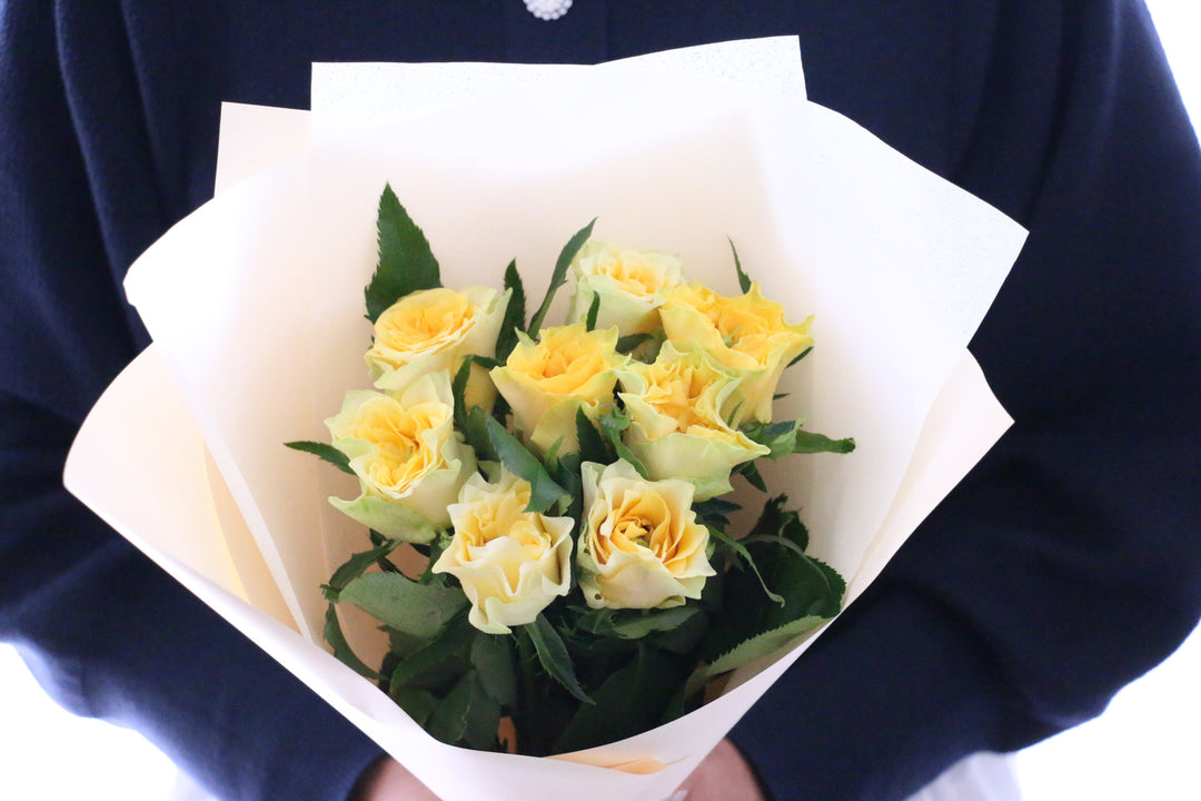 黄色いバラの花束（8本）-あなたの思いやりに感謝します