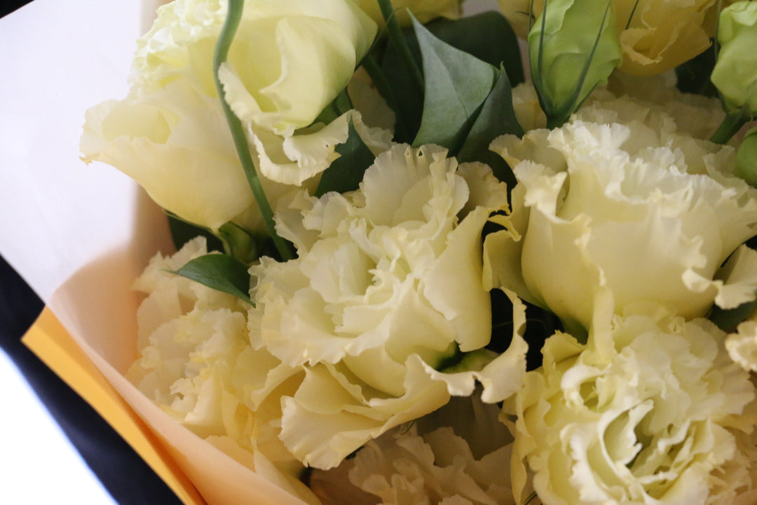 クリーム色のトルコキキョウの花束（5本）