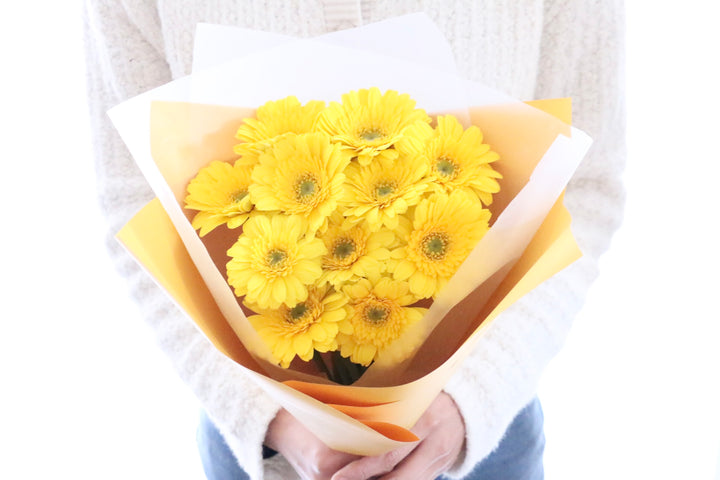 黄色のガーベラの花束（11本）-最愛