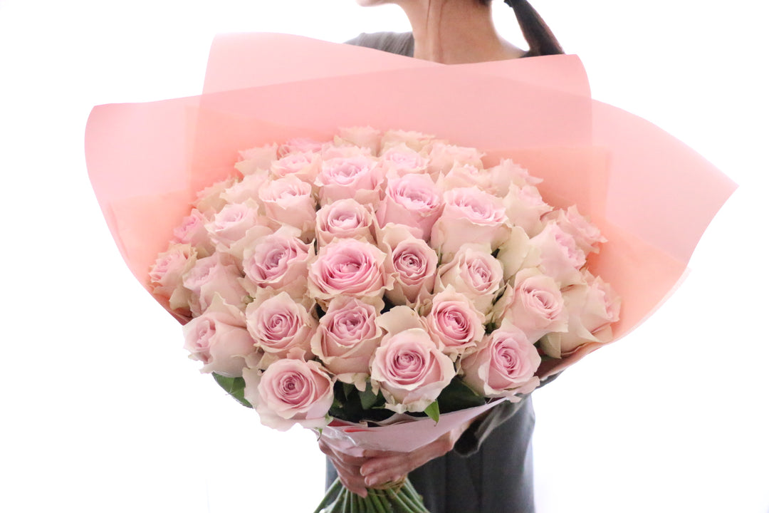 37本のピンク色のバラの花束-心からあなたを愛しています