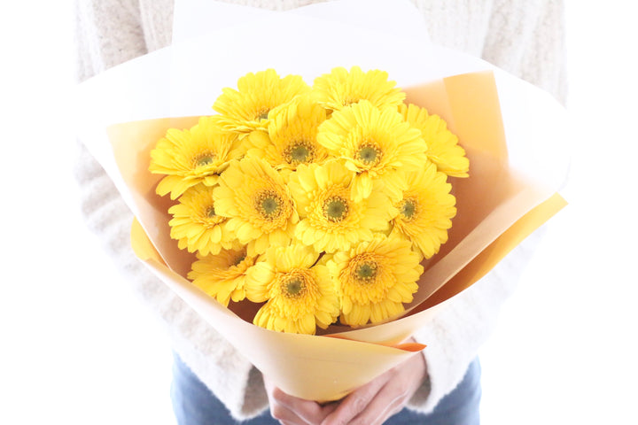 黄色のガーベラの花束（13本）-永遠の友情