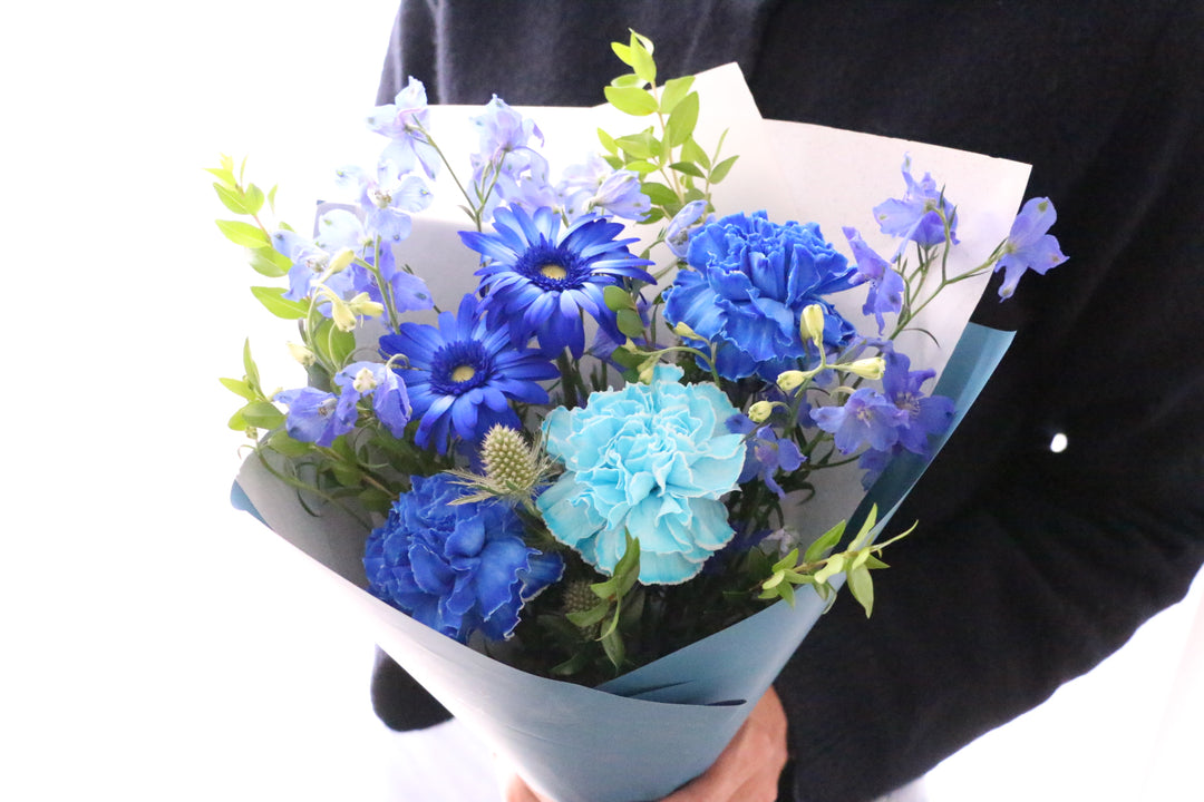 水色・青・白の花束 4,000円