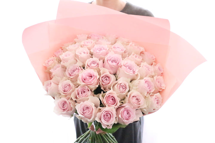 39本のピンク色のバラの花束-永遠の愛を誓います