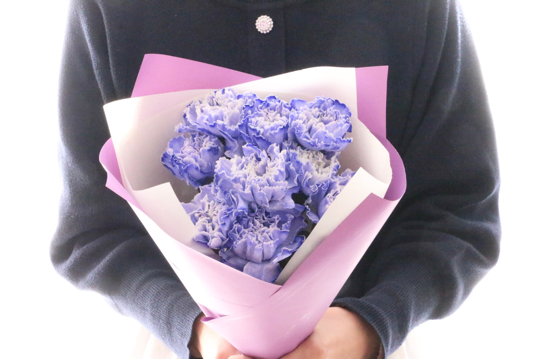 紫のカーネーションの花束（9本）