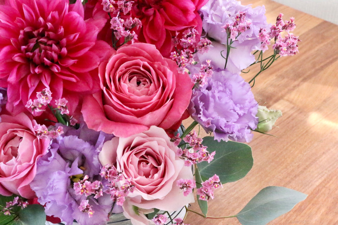 紫・ピンクのアレンジメント 8,000円