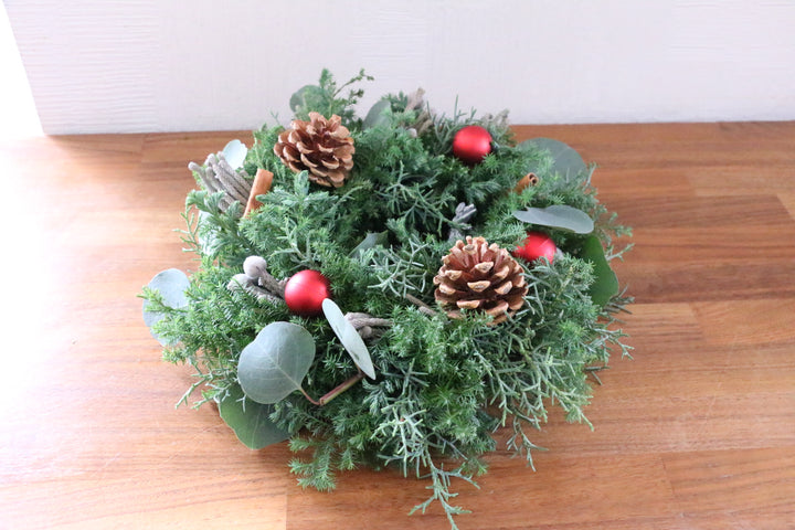 フレッシュクリスマスリース 生花 レッド Sサイズ