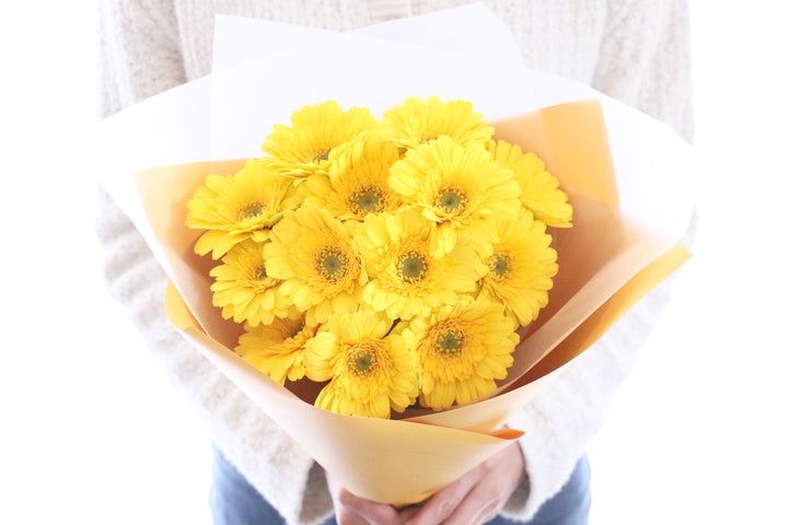 黄色のガーベラの花束（13本）-永遠の友情