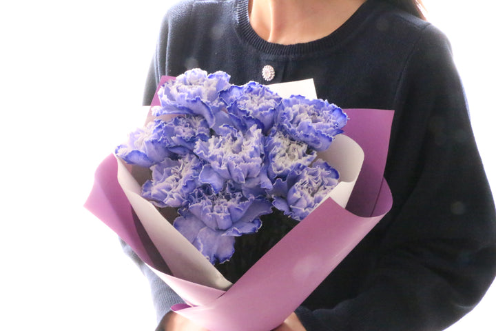 紫のカーネーションの花束（10本）