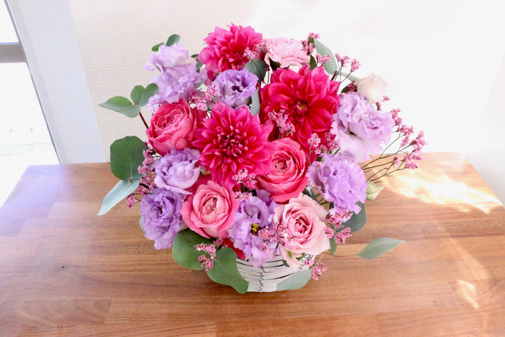紫・ピンクのアレンジメント 10,000円