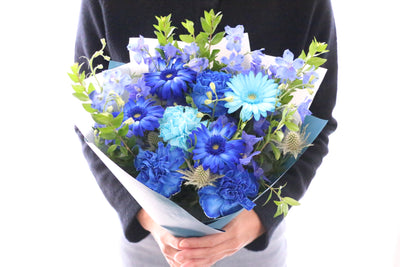 水色・青・白の花束 7,000円