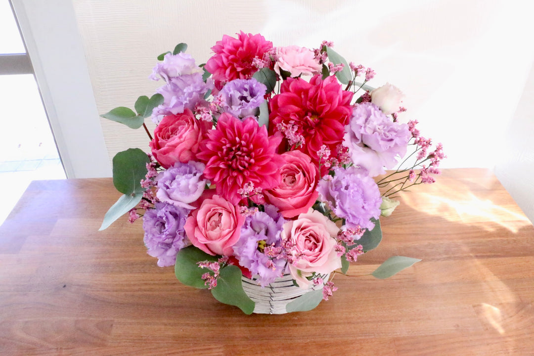 紫・ピンクのアレンジメント 10,000円
