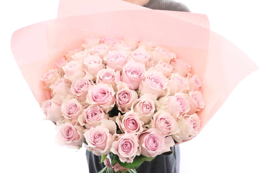 39本のピンク色のバラの花束-永遠の愛を誓います