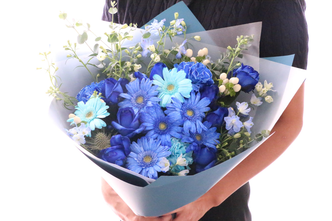 水色・青・白の花束 12,000円