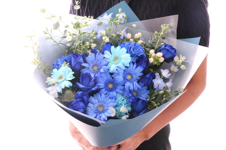 水色・青・白の花束 12,000円