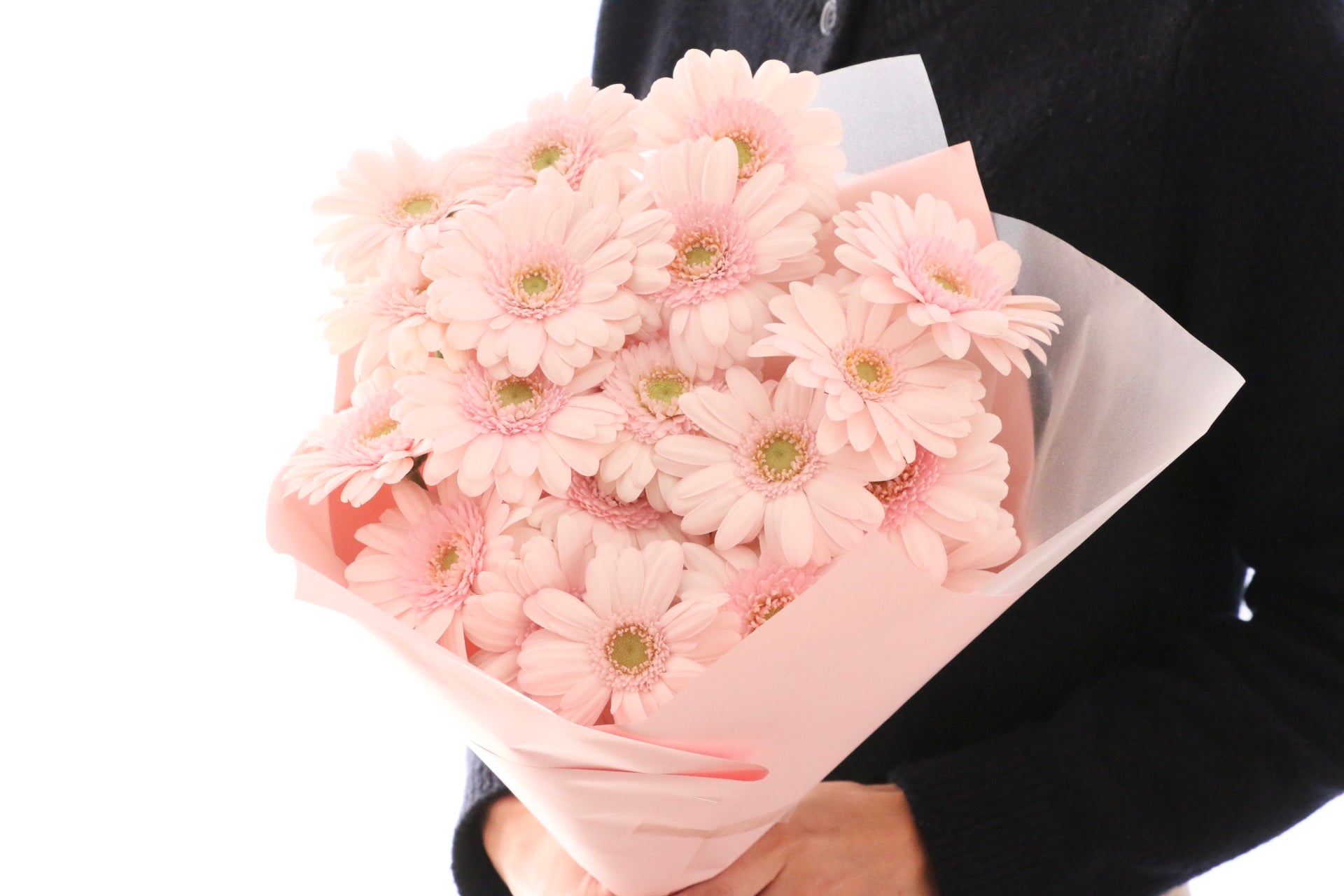 ＊miyu︎︎ ❤︎¨̮⑅*＊　ガーベラの花束　　2点　ピンクとオレンジ ピンク色のガーベラの花束（20本）-真心あるのみ – 花・花束の通販
