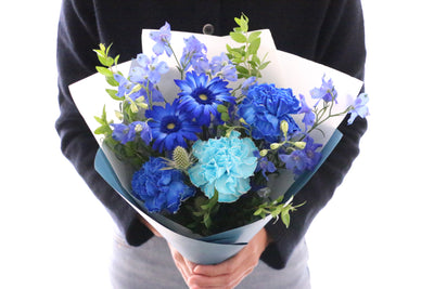 水色・青・白の花束 4,000円