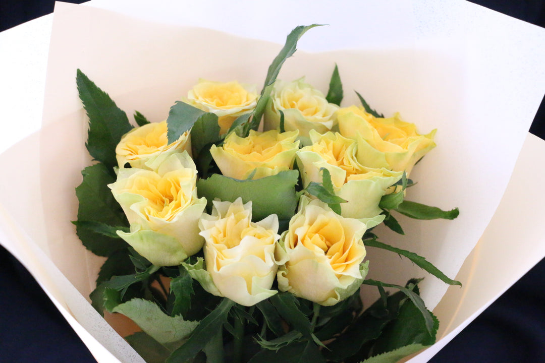 黄色バラの花束（9本）-いつまでも一緒にいてください