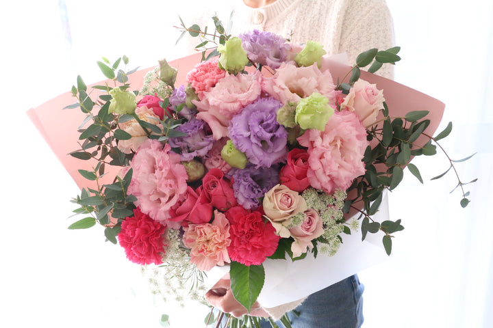 紫・ピンクの花束 15,000円