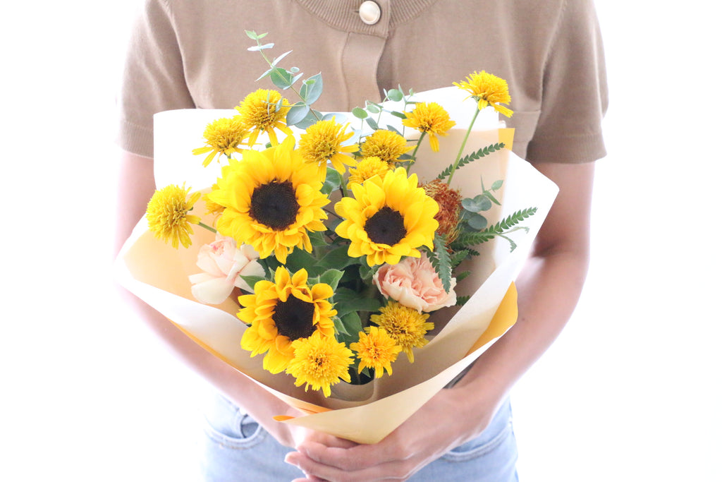 ひまわりSHOP♪ 即購入大歓迎★ 産地直送 ひまわり花束 ミックス咲き S（10本入り）／千葉 金井