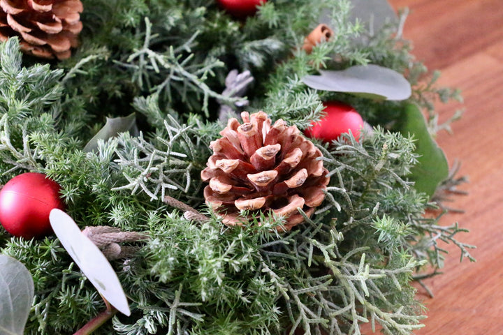 フレッシュクリスマスリース 生花 レッド Sサイズ